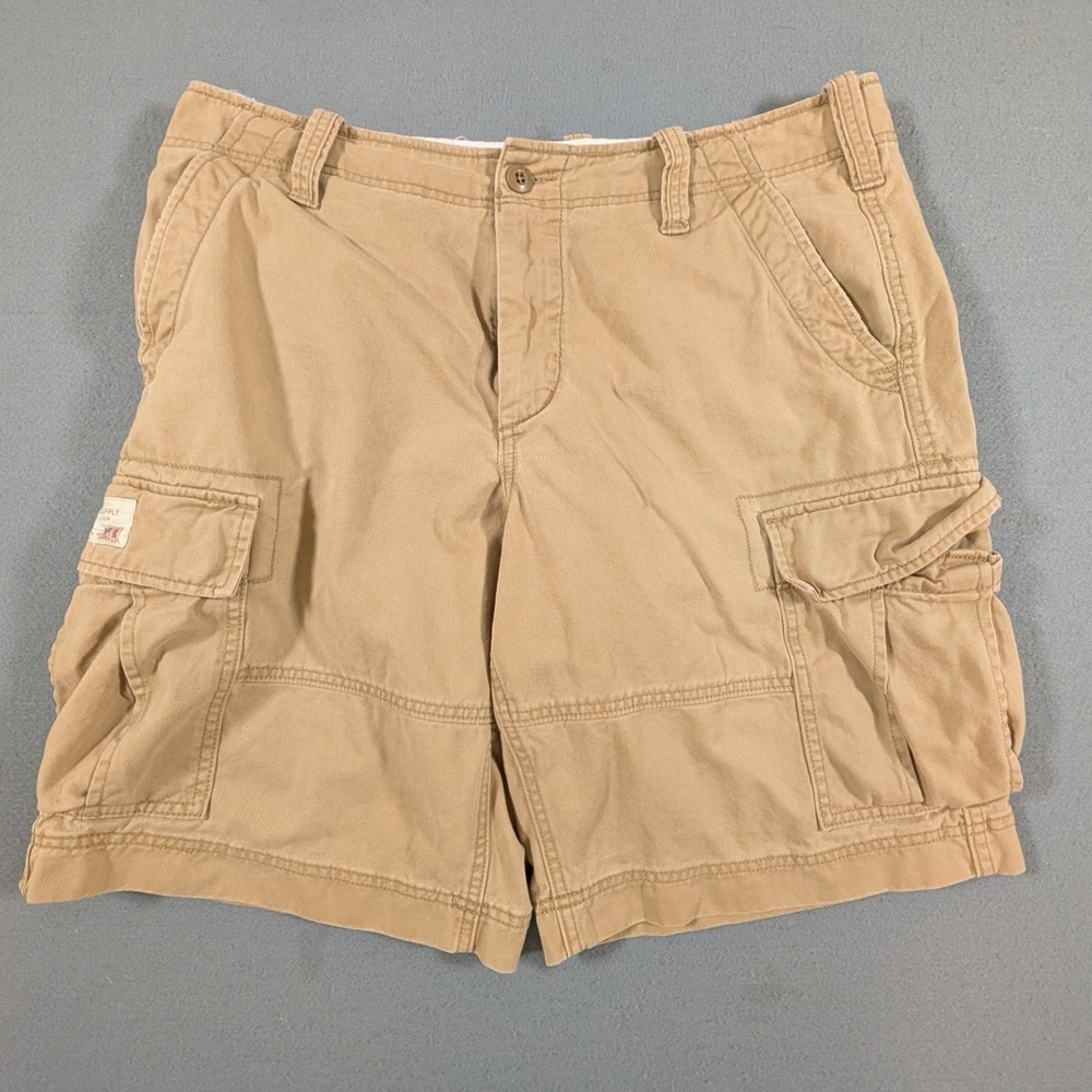 Denim & Supply Ralph Lauren Cargo Shorts Mens 36 Khaki Tan Cotton Utility 2598